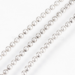 Iron Ball Chains, Beads Chain, Soldered, with Card Paper, Lead Free & Cadmium Free & Nickel Free, Platinum, 1.5mm(X-CH-CHB001Y-P-NR)