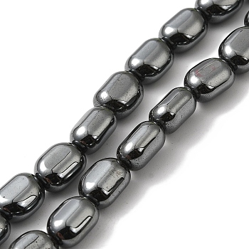 Electroplated Synthetic Non-magnetic Hematite Beads Strands, Oval, 9.5x8x6mm, Hole: 0.9mm, about 42pcs/strand, 15.94''(40.5cm)