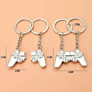 Alloy Couples Keychain, Game Controller, Platinum, 3.1x2cm
