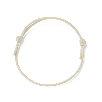 Korean Waxed Polyester Cord Bracelet Making, Beige, Adjustable Diameter: 40~70mm