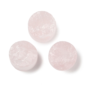 Natural Rose Quartz Cabochons, Flat Round, 10x8~9.5mm