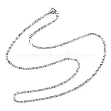 Unisex Casual Style 304 Stainless Steel Curb Chain Necklaces(STAS-O037-54P)-4