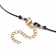 5 pièces 5 couleurs au chalumeau mauvais œil rond perlé pendentif colliers ensemble avec cordon en polyester ciré pour les femmes(NJEW-JN04024)-8
