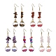 Natural & Synthetic Mixed Gemstone Chips Dangle Earrings(EJEW-JE05634)-1