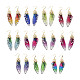 Resin Butterfly Wing Dangle Earrings with Clear Cubic Zirconia(EJEW-G302-01G)-1