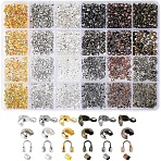 DIY Brass & Iron Jewelry Making Finding Kits, Mixed Color, 2x2x0.15mm, Hole: 1.5mm, 6 colors, 150pcs/color, 900pcs(DIY-SP0003-22)