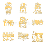 Nickel Decoration Stickers, Metal Resin Filler, Epoxy Resin & UV Resin Craft Filling Material, Golden, Mixed Shapes, 40x40mm, 9pcs/set(DIY-WH0450-146)