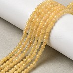 Natural Topaz Jade Beads Strands, Round, 3~3.5mm, Hole: 0.7mm, about 57~64pcs/strand, 7.48''~7.68''(19~19.5cm)(G-Z116-A11-3mm)