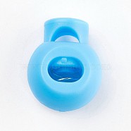 Plastic Iron Spring Cord Locks, Deep Sky Blue, 15x20x15mm, Hole: 6x4mm(FIND-WH0017-02)
