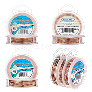 3 Rolls 3 Style Bare Round Copper Craft Wire, Raw(Unplated), 1roll/style(CWIR-BC0006-16)