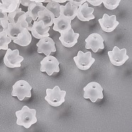 Transparent Acrylic Beads Caps, Tulip Flower, Lily of the Valley, Frosted, Clear, 10x6mm, Hole: 1.5mm, about 2100pcs/500g(PL543-1)