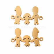 201 Stainless Steel Connector Charms, Family Links, Golden, 15x25x1mm, Hole: 1.6mm(STAS-K251-095G)