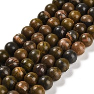 Natural Bumblebee Jasper Beads Strands, Round, 8mm, Hole: 1mm, about 48pcs/strand, 15.39 inch(39.1cm)(G-G053-A01-02)