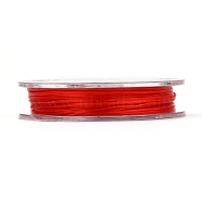 Strong Stretchy Beading Elastic Thread, Flat Elastic Crystal String, Red, 0.8mm, about 10.93 yards(10m)/roll(EW-N002-16)