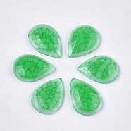 Epoxy Resin Cabochons, Teardrop, Lime Green, 11.5~12x7.5~8x3mm(CRES-S361-04A-06)