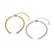 Bracelet Makings, with 304 Stainless Steel Diamond Cut Curb Chains, Cuban Link Chains, Lobster Claw Clasps & Curb Chain Extender & Open Jump Rings, Golden & Stainless Steel Color, 6-3/8 inch(16.3cm), Hole: 2.5mm(AJEW-JB01000)