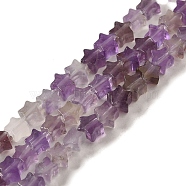 Natural Amethyst Beads Strands, Star, 4x4.5x2mm, Hole: 0.8mm, about 102pcs/strand, 15.35 inch(39cm)(G-G085-B01-01)