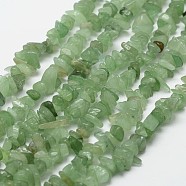 Natural Green Aventurine Beads Strands, Chip, Light Green, 3~5x7~13x2~4mm, Hole: 0.4mm, about 31.5 inch(80cm)(X-G-F328-24)