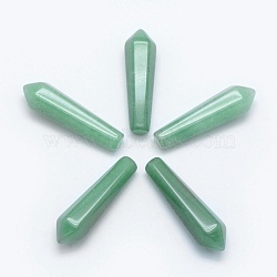 Natural Green Aventurine Pointed Beads, Healing Stones, Reiki Energy Balancing Meditation Therapy Wand, Bullet, Undrilled/No Hole Beads, 30.5x9x8mm(G-E490-C10)
