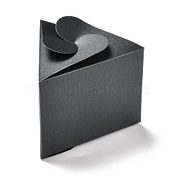 Triangle Candy Paper Boxes, Solid Color Gift Packaging Box, for Wedding Baby Shower Party Favor, Black, 10.4x11.9x9cm(CON-C004-A01)
