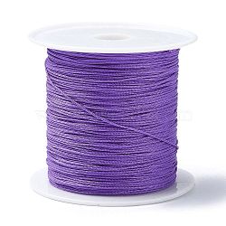 Nylon Chinese Knot Cord, Nylon Jewelry Cord for Jewelry Making, Medium Purple, 0.4mm, about 28~30m/roll(NWIR-C003-02G)