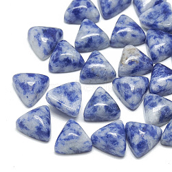 cabochons de jaspe tache bleue naturelle, triangle, 9.5~10x10x5.5 mm(X-G-T025-10x10mm-15)