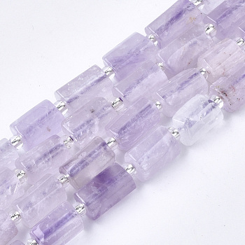 Natural Amethyst Beads Strands, Faceted, Column, 8~11x6~8x5~7mm, Hole: 1mm, about 15~17pcs/strand, 7.28~7.48 inch