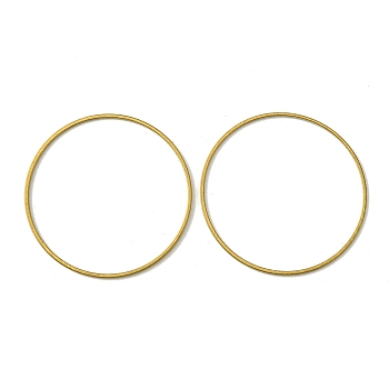 Brass Linking Rings, Flat Ring, Raw(Unplated), 35x0.8mm, Inner Diameter: 33mm