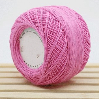 45g Cotton Size 8 Crochet Threads, Embroidery Floss, Yarn for Lace Hand Knitting, Hot Pink, 1mm