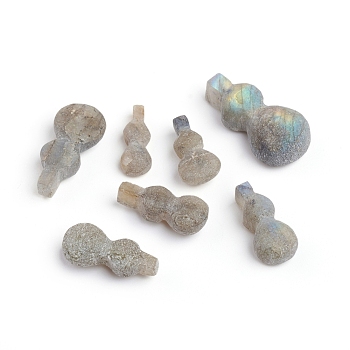 Natural Labradorite Beads, No Hole/Undrilled, Frosted, Cucurbit, 16~24.5x6.5~13x4.5~8mm