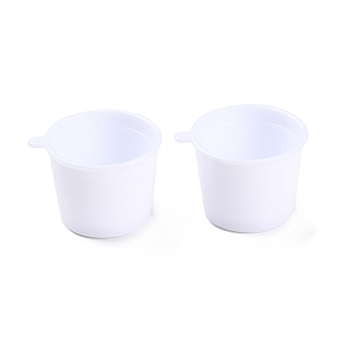 Mini Plastic Cup Model, Miniature Landscape Kitchen Dollhouse Accessories Decorations, White, 33.5x29.5x22.5mm, Hole: 1.4mm, Inner Diameter: 23mm