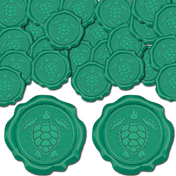 100Pcs Adhesive Wax Seal Stickers, Envelope Seal Decoration, For Craft Scrapbook DIY Gift, Turtle, 30mm