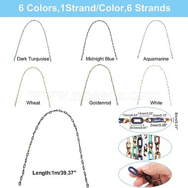 6 Strands 6 Colors Handmade Acrylic Figaro Chains(AJEW-FH0002-03)-2