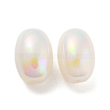 White Oval ABS Plastic Beads
