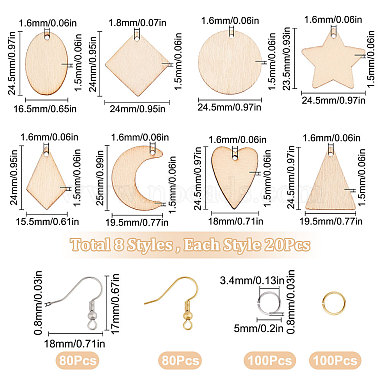 Kit de fabrication de boucles d'oreilles géométriques Sunnyclue DIY(DIY-SC0020-58)-2