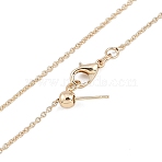1mm Rack Plating Brass Cable Chain Adjustable Slider Necklaces for Women Men, Cadmium Free & Lead Free, 901 Stainless Steel Clasp, Long-Lasting Plated, Light Gold, 17.72 inch(45cm)(MAK-L044-55LG)