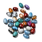 30Pcs Opaque Glass Beads, Oval, Mixed Color, 12x8mm, Hole: 1.6mm(EGLA-L047-10)