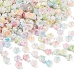 ABS Plastic Bead Caps, Flower, Colorful, 8x4mm, Hole: 1mm, about 4545pcs/500g(KY-P021-02B-M)