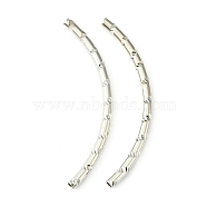 Brass Curved Tubes Beads, Platinum, 50x3mm, Hole: 2mm(KK-B793-N)