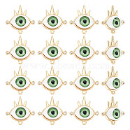 20Pcs Alloy Rhinestone Pendants, with Resin, Eye, Light Gold, 25x25x7.5mm, Hole: 1.6mm(FIND-AR0002-87)