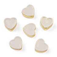 Silicone Ear Nuts, Brass Belt Earring Backs, Heart, Golden, 6x6.5x4.5mm, Hole: 0.8mm(SIL-T003-02G)