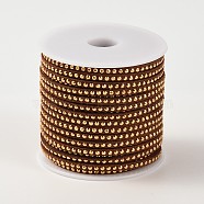 Rivet Faux Suede Cord, Faux Suede Lace, with Aluminum, Coconut Brown, 3x2mm, about 20yards/roll(LW-M002-02)