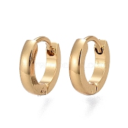 304 Stainless Steel Huggie Hoop Earrings, Ring, Golden, 10x11x2mm, Pin: 1.2mm(EJEW-L252-043B-G)