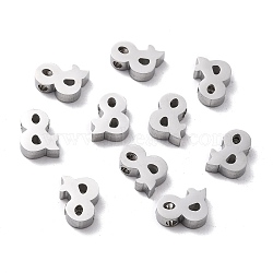 304 Stainless Steel Charms, Mark Ampersand &, Stainless Steel Color, 10x7.5x3mm, Hole: 1.6mm(STAS-F271-18P)