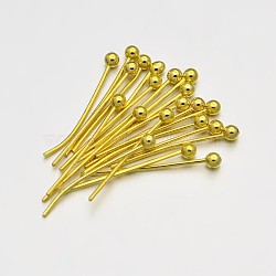 Brass Ball Head Pins, Golden, 18mm, Pin: 0.46mm, 24 Gauge, about 10000pcs/500g(KK-E647-19G-18mm)