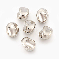 CCB Plastic Beads, Nuggets, Platinum, 23x20~22mm, Hole: 2mm(CCB-G010-13P)