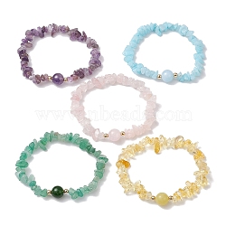 Rhombus Natural Gemstone Beads Stretch Bracelets for Women, Inner Diameter: 2-3/8 inch(6cm)(BJEW-JB10984)