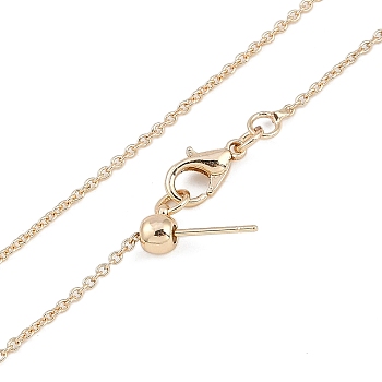 1mm Rack Plating Brass Cable Chain Adjustable Slider Necklaces for Women Men, Cadmium Free & Lead Free, 901 Stainless Steel Clasp, Long-Lasting Plated, Light Gold, 17.72 inch(45cm)