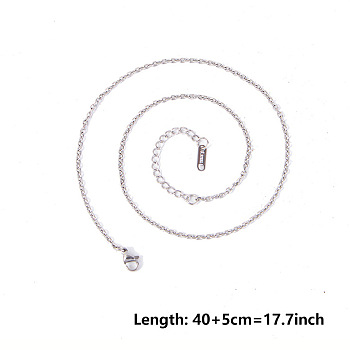 Non-Tarnish 2MM Unisex 304 Stainless Steel Cable Chains Necklaces