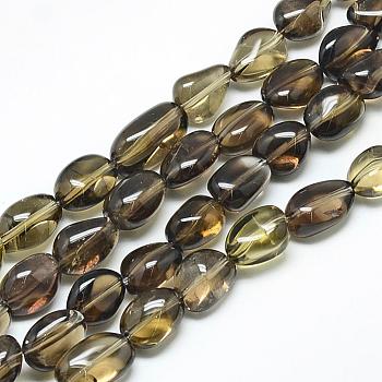 Natural Smoky Quartz Beads Strands, Tumbled Stone, Nuggets, 13~18x8~13x8~13mm, Hole: 1.5mm, about 30pcs/strand, 15.7 inch